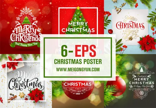 圣诞节矢量海报元素 Christmas Poster Vertor
