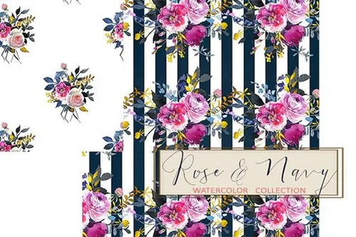 手绘水彩玫瑰牡丹花卉插画素材  30-off-1-day-R