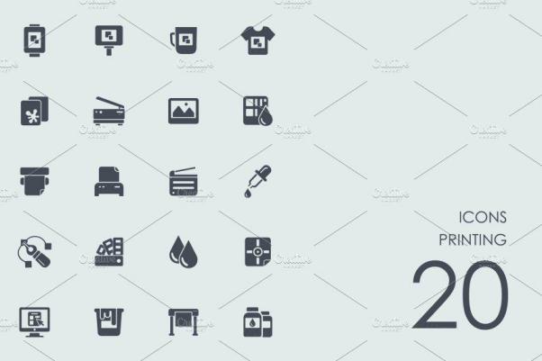 印刷主题图标 Printing icons