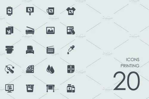 印刷主题图标 Printing icons