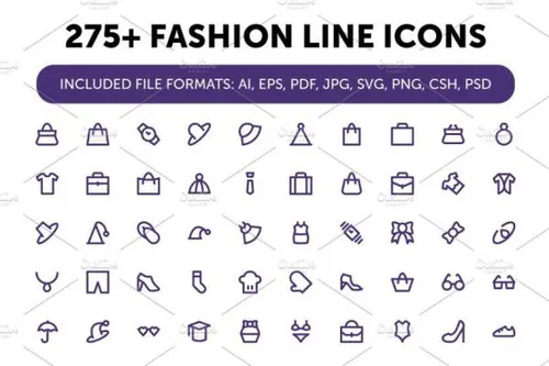 时尚的线性图标 275  Fashion Line Icons