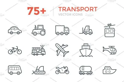 交通相关的图标 75  Transport Vector Icons
