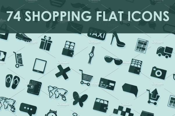 购物图标 74 SHOPPING flat icons