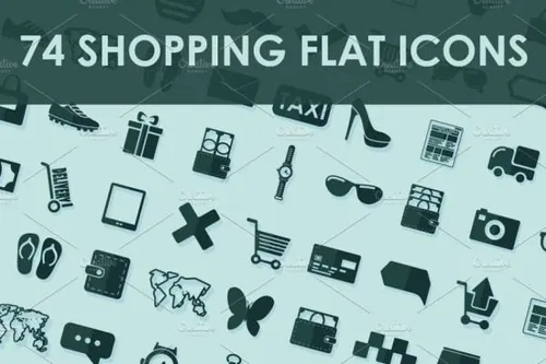 购物图标 74 SHOPPING flat icons