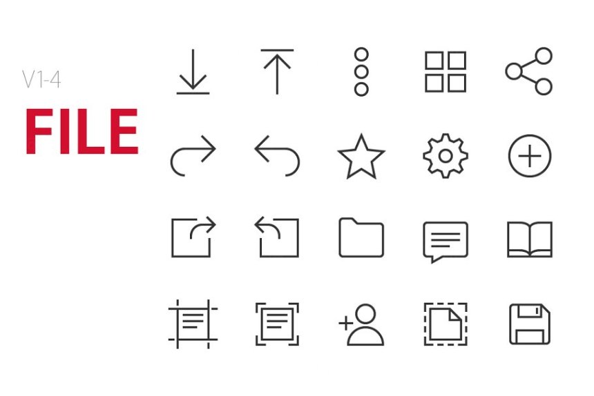 80个文件操作相关的UI图标 80 File UI icons