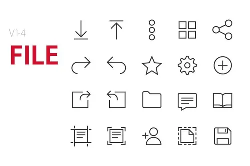 80个文件操作相关的UI图标 80 File UI icons
