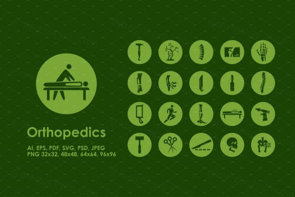 医院骨科医疗相关的图标 Orthopedics icons
