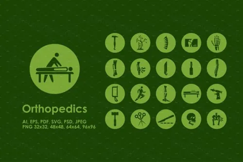 医院骨科医疗相关的图标 Orthopedics icons