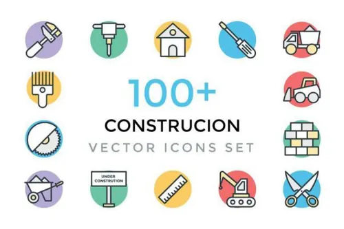 建设主题图标 100  Construction Vector Icons