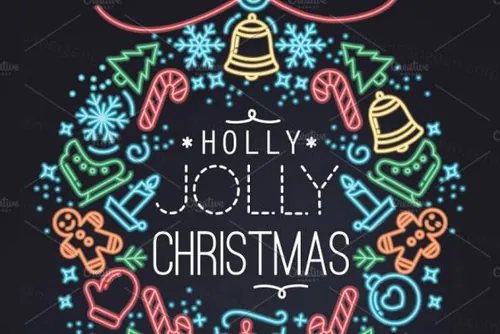 圣诞节扁平化图标素材 Christmas Flat Symbols