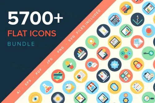 扁平化彩色图标合集 5700  Flat Icons Bundle