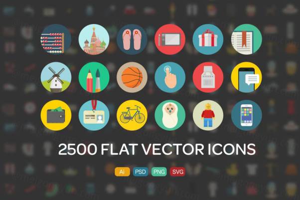 扁平化图标素材 2500 Flat Icons