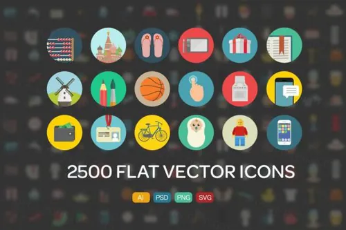 扁平化图标素材 2500 Flat Icons