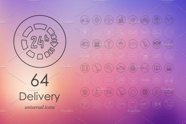 快递主题相关的图标 64 delivery icons