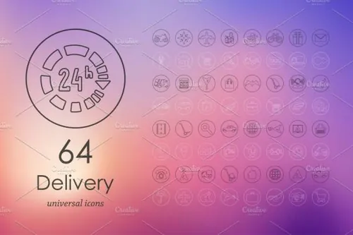 快递主题相关的图标 64 delivery icons