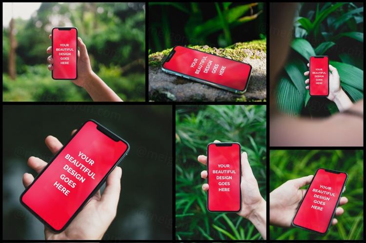 10个逼真手持iPhone X样机模板 10 Authentic iPhone X Mockups