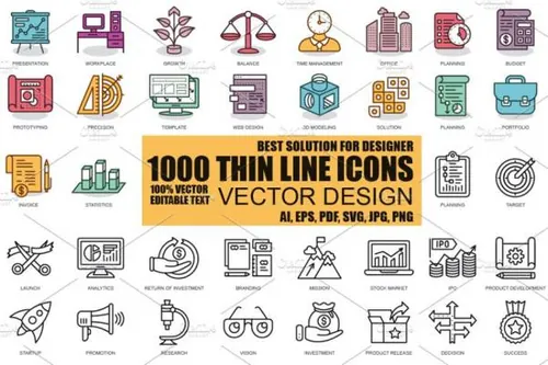 扁平化线型图标 Flat Line Icons