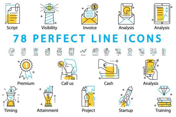 完美的线形图标下载 78 PERFECT LINE ICONS
