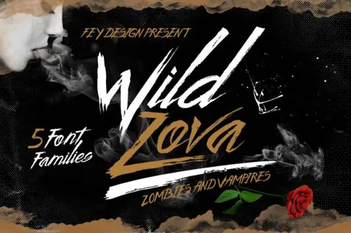 笔触凌乱锋利的英文手写字体 Wild Zofa Grunge Free Font