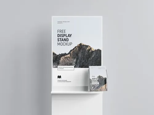 海报台签宣传广告设计提案展示样机PSD模板 Poster Display Mockup