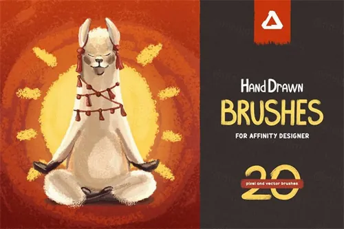 20个骆驼动物毛笔刷画笔 Hand Drawn Brushes for