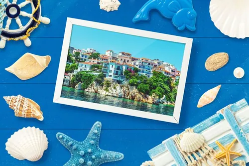 Summer夏日元素贝壳海螺分层PSD