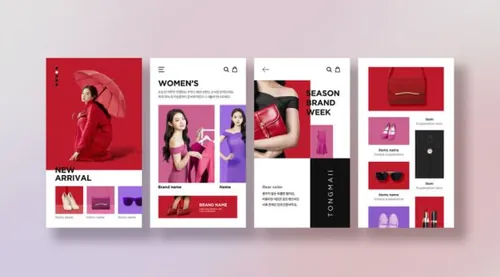 时尚女装电子商务平台APP移动程序UI界面素材