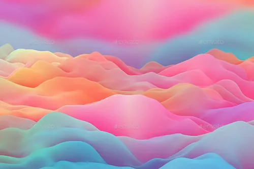 糖果配色海浪波纹高清背景素材 Sweet Smooth Wa