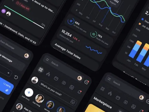 方形仪表板UI套件Square Dashboard UI Kit