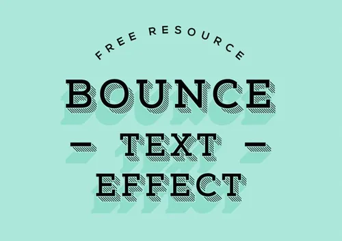 创意独特阴影文字效果Bounce Psd Text Effect