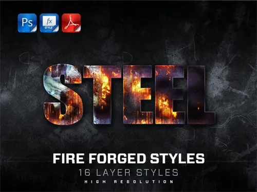 一款火焰游戏特效字体模板样式V6Photoshop fire text