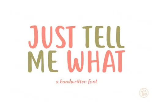 流畅圆润的可爱英文字体 Just Tell Me Handwriting Demo Font