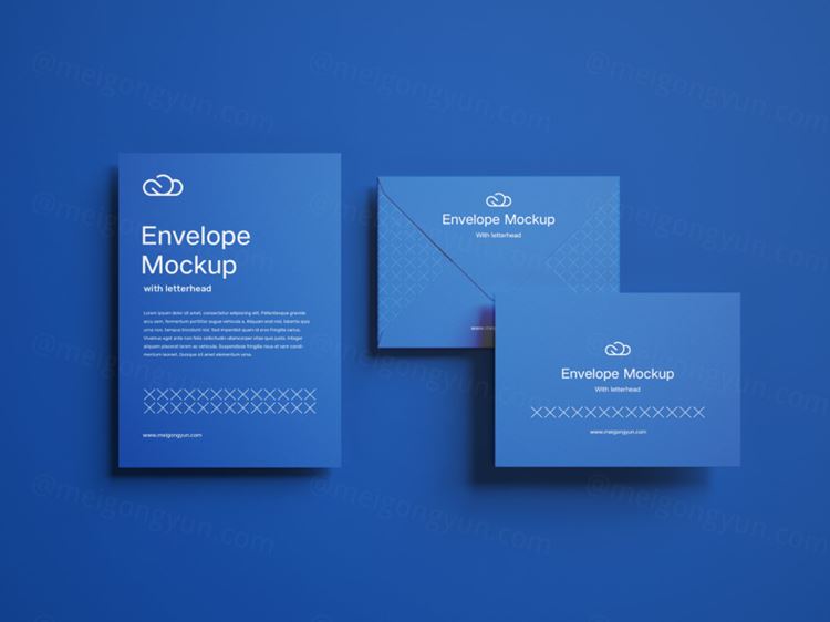 信封信纸品牌贴图提案样机PSD模版素材 Envelope mockup