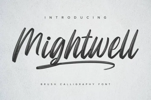 优雅自然的现代手写英文笔刷字体 Mightwell - Brush Font