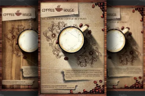 咖啡厅宣传广告促销传单模板设计 Coffee-Shop-Promotion-Flyer-Template