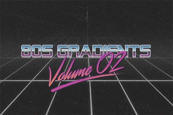 10组八十年代风格PS渐变素材 80s Gradients