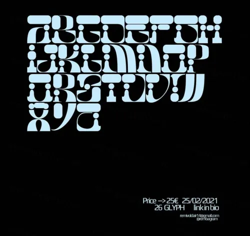 酸性逆反差图形机能工业英文装饰字体素材 Rembagram - Menag