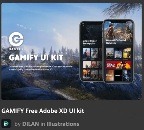 免费Adobe XD UI工具包GAMIFY Free Adobe X