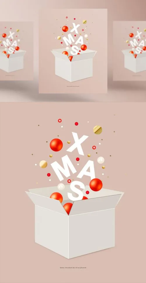 极简主义圣诞节概念促销宣传海报PSD模板