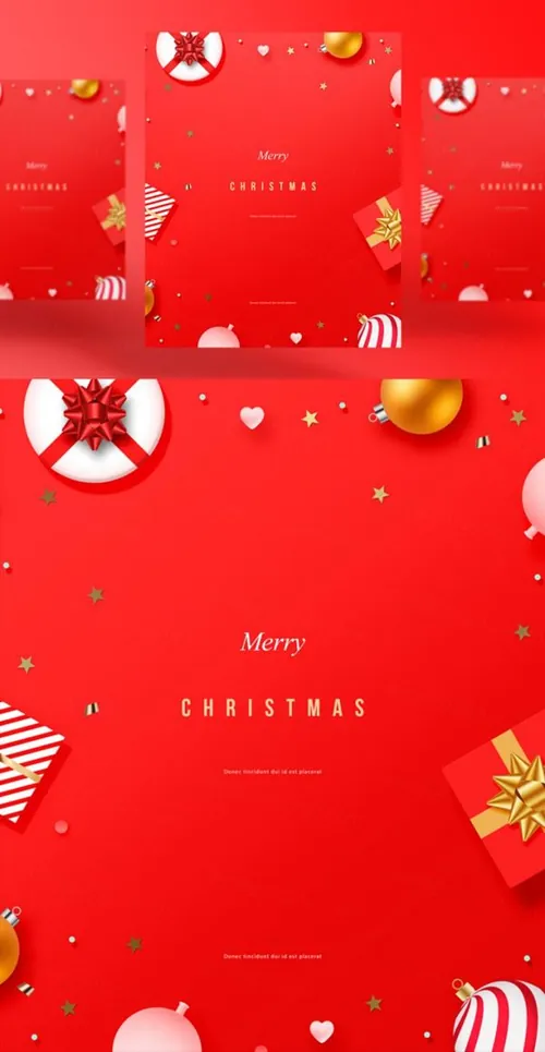 极简主义圣诞节概念促销宣传海报PSD模板