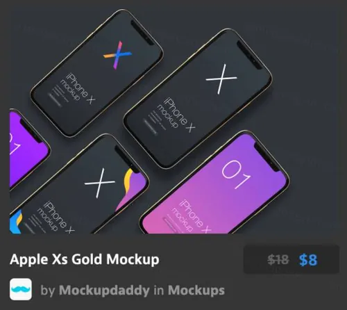 苹果Xs黄金模型Apple Xs Gold Mockup