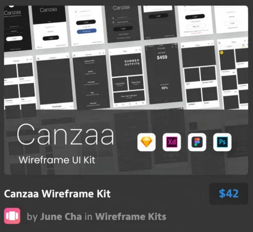 黑色炫酷线框套件Canzaa Wireframe Kit