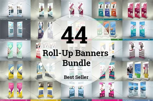 44 Roll-Up Banners Bundle易拉寶模板集