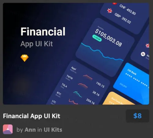 金融应用程序用户界面工具包Financial App UI Kit