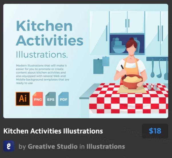 厨房活动插图Kitchen Activities Illustrati