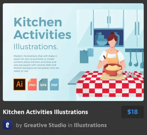 厨房活动插图Kitchen Activities Illustrati