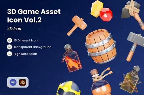 三维渲染头盔斧头勋章奖杯角色扮演游戏主题元素3D插画素材 3