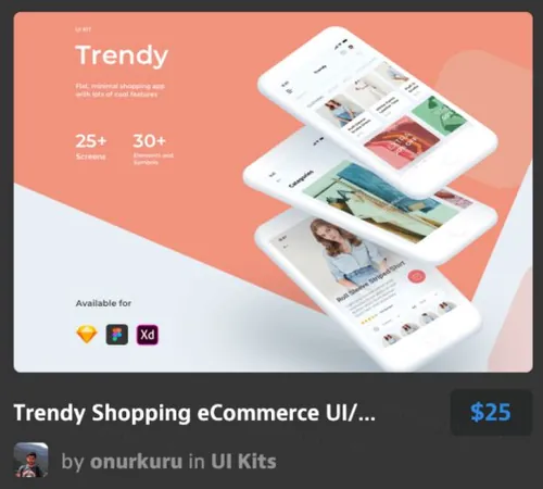 时尚电子商务用户界面工具包Trendy E-commerce UI K