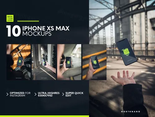 10款最新苹果Xs max手机样机PSD模板 iPhone XS MAX Mockups