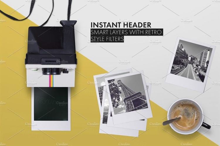 宝丽来相册图册展示贴图样机模型 Polaroid Scene Creator